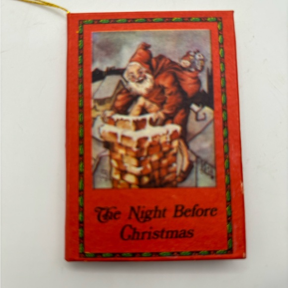 Vintage Set Night Before Christmas Mini Book Ornaments Teddy Bears Taiwan - Picture 4 of 11